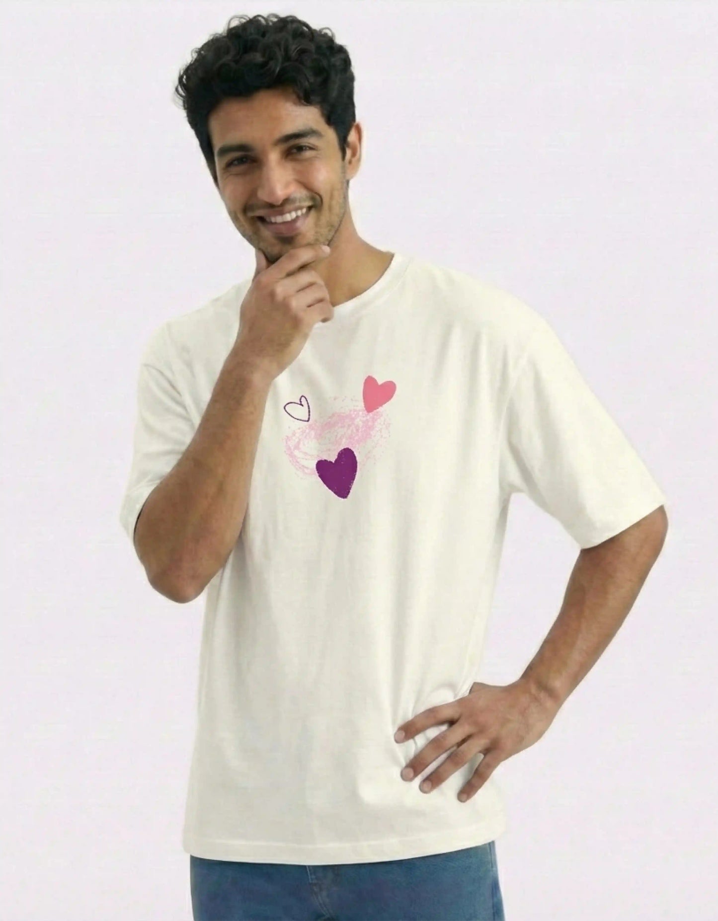 (COMBO) Painted Hearts & Love Scribble – Valentine’s Couple Edition Classic Crew T-Shirt