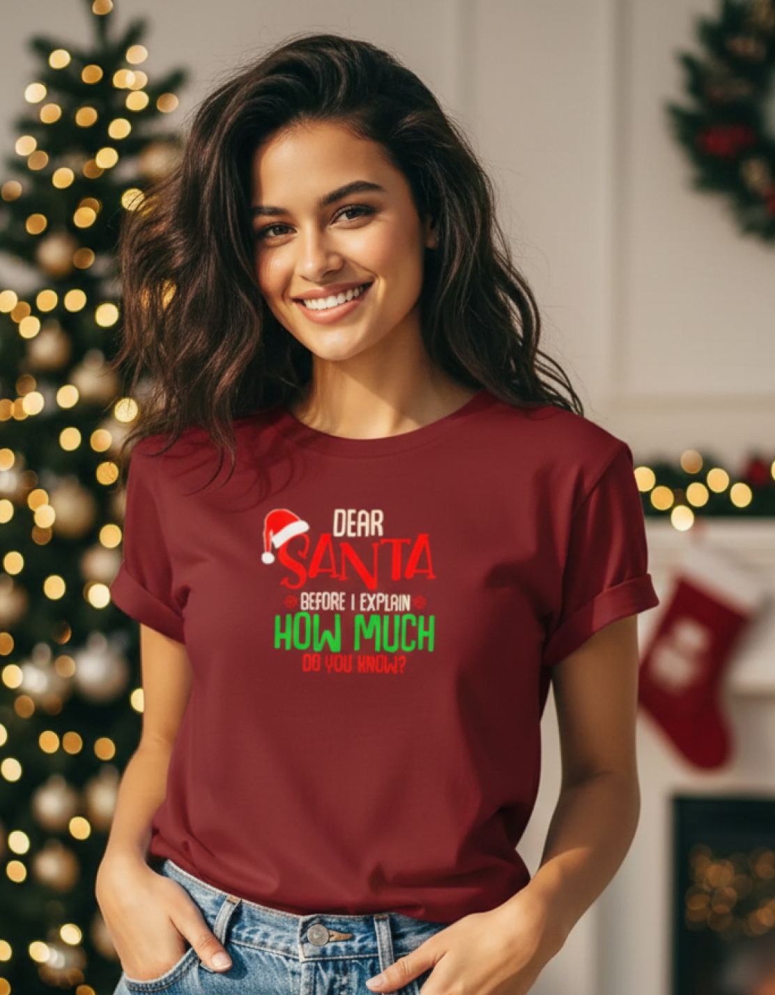 Essential Dear Santa Before I Explain How Much Do You Know? Unisex Red T-Shirt