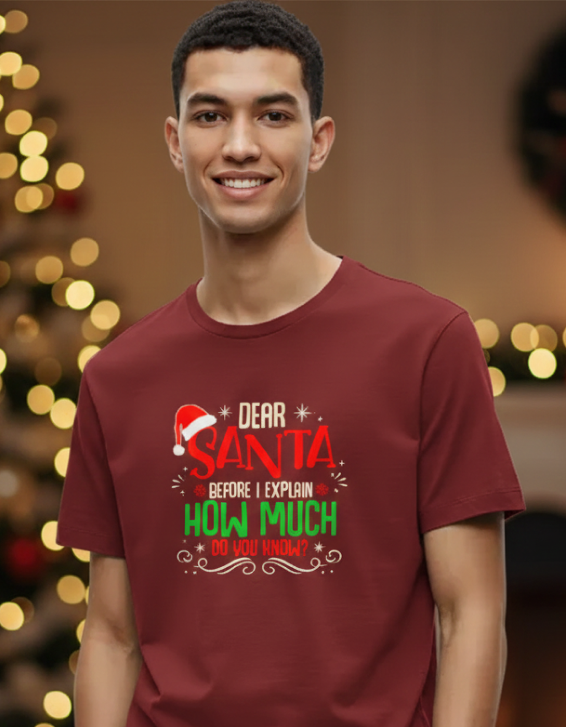 Essential Dear Santa Before I Explain How Much Do You Know? Unisex Red T-Shirt