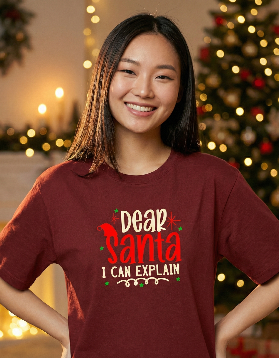 Essential Dear Santa I Can Explain Unisex Red T-Shirt