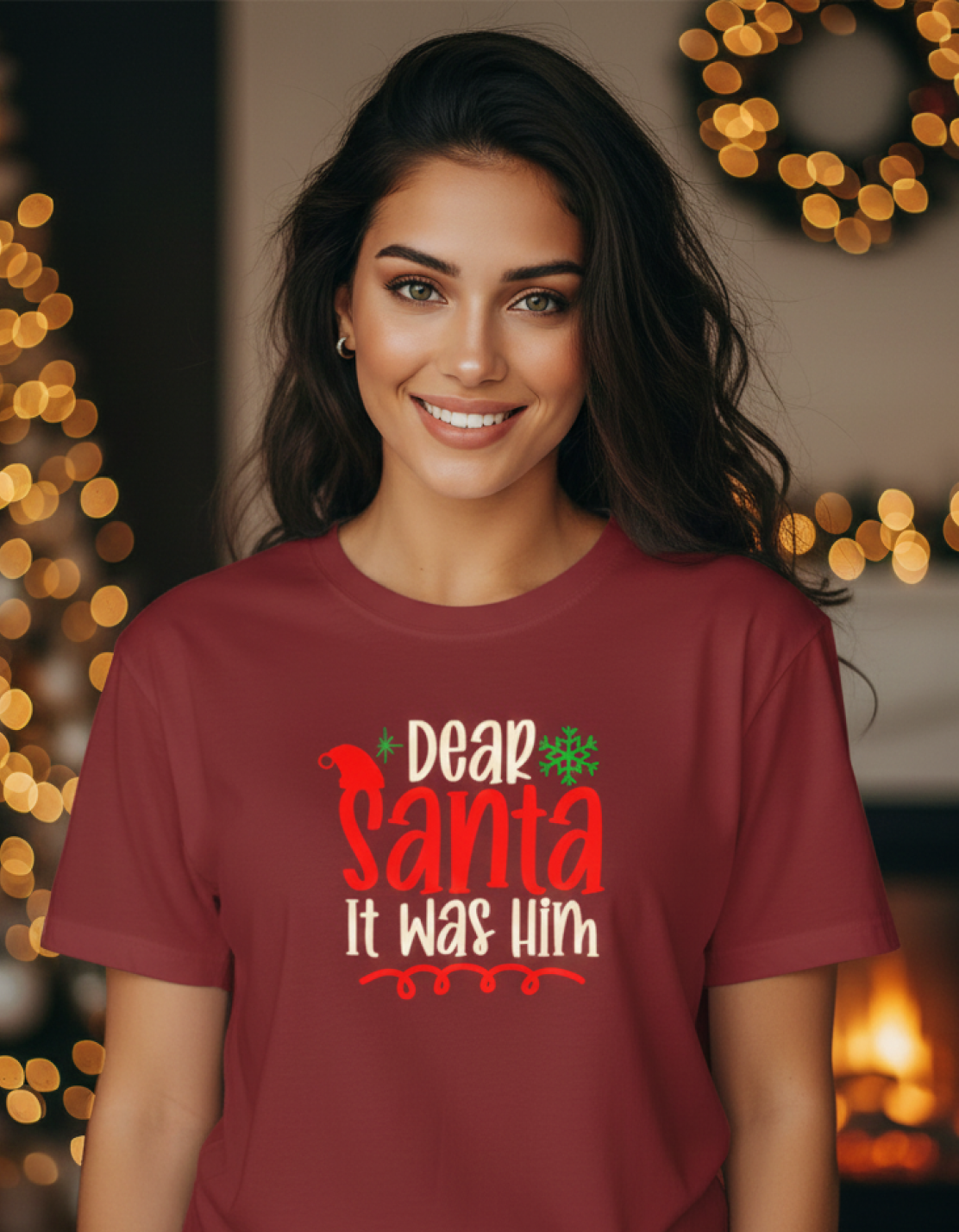Essential Dear Santa It Was Him Unisex Red T-Shirt
