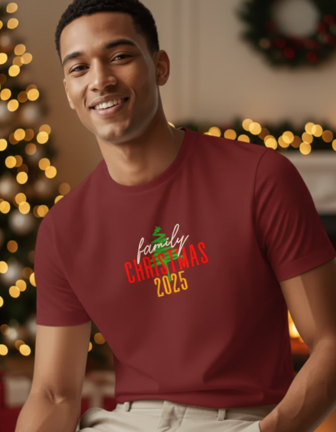 Essential Family Christmas 2025 Unisex Red T-Shirt