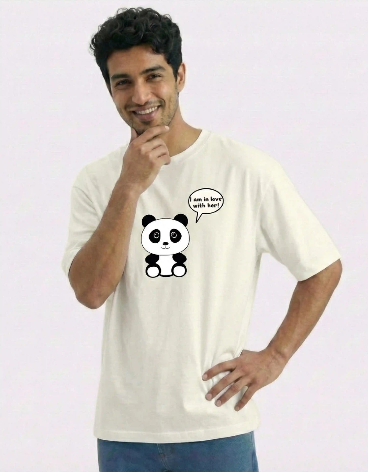 Panda in Love (Her) – Valentine’s Edition Oversized T-Shirt