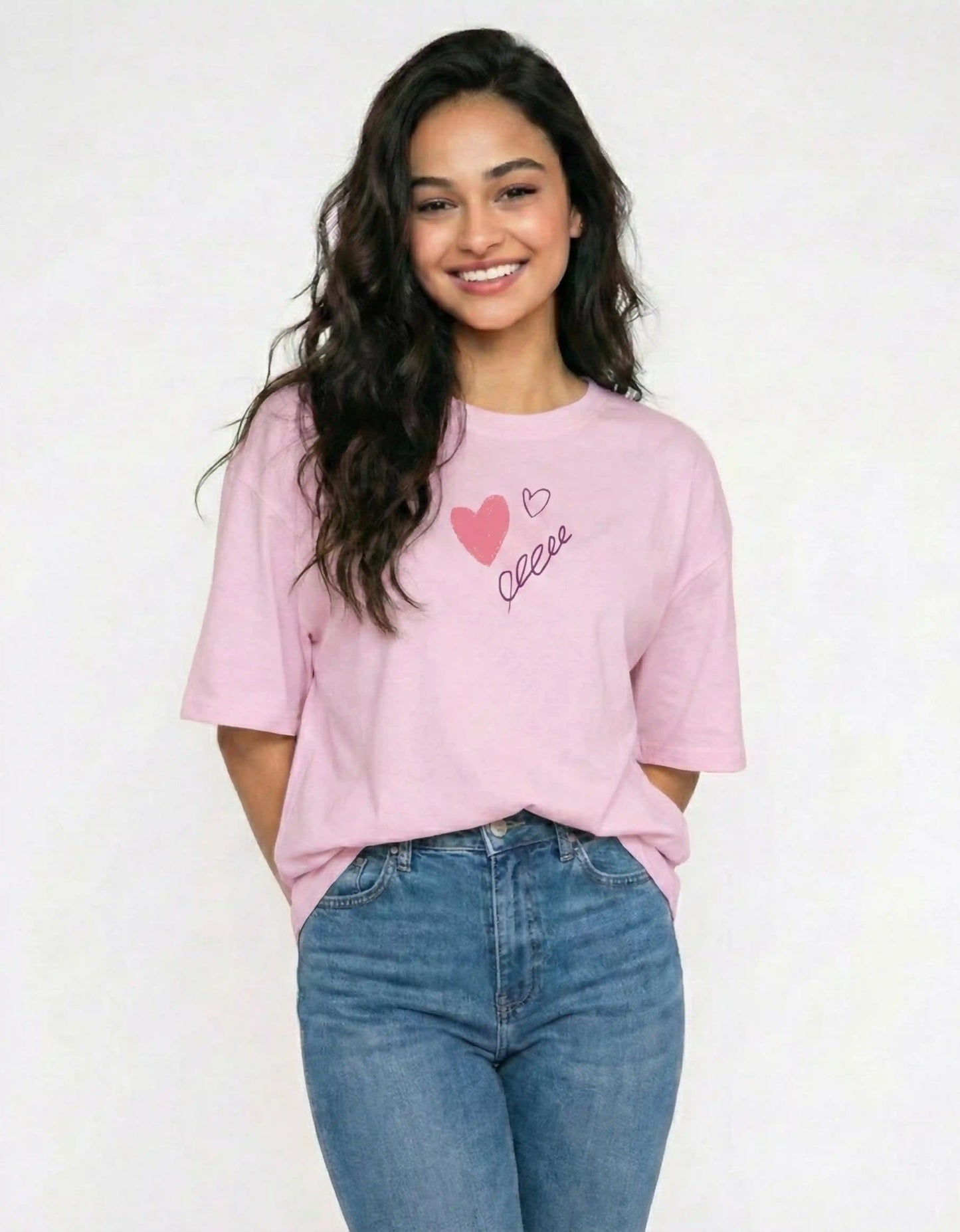 (COMBO) Painted Hearts & Love Scribble – Valentine’s Couple Edition Classic Crew T-Shirt