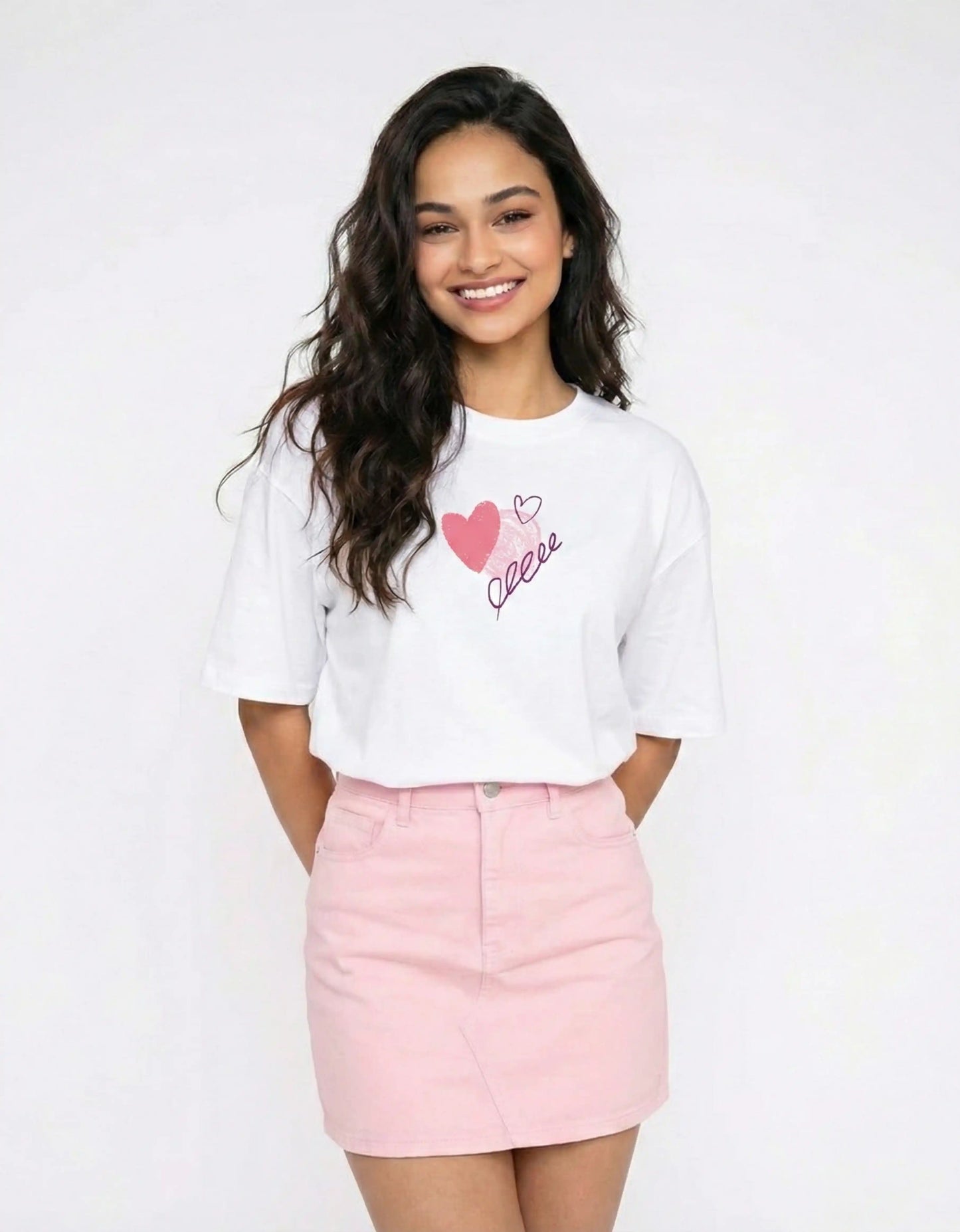 (COMBO) Painted Hearts & Love Scribble – Valentine’s Couple Edition Classic Crew T-Shirt