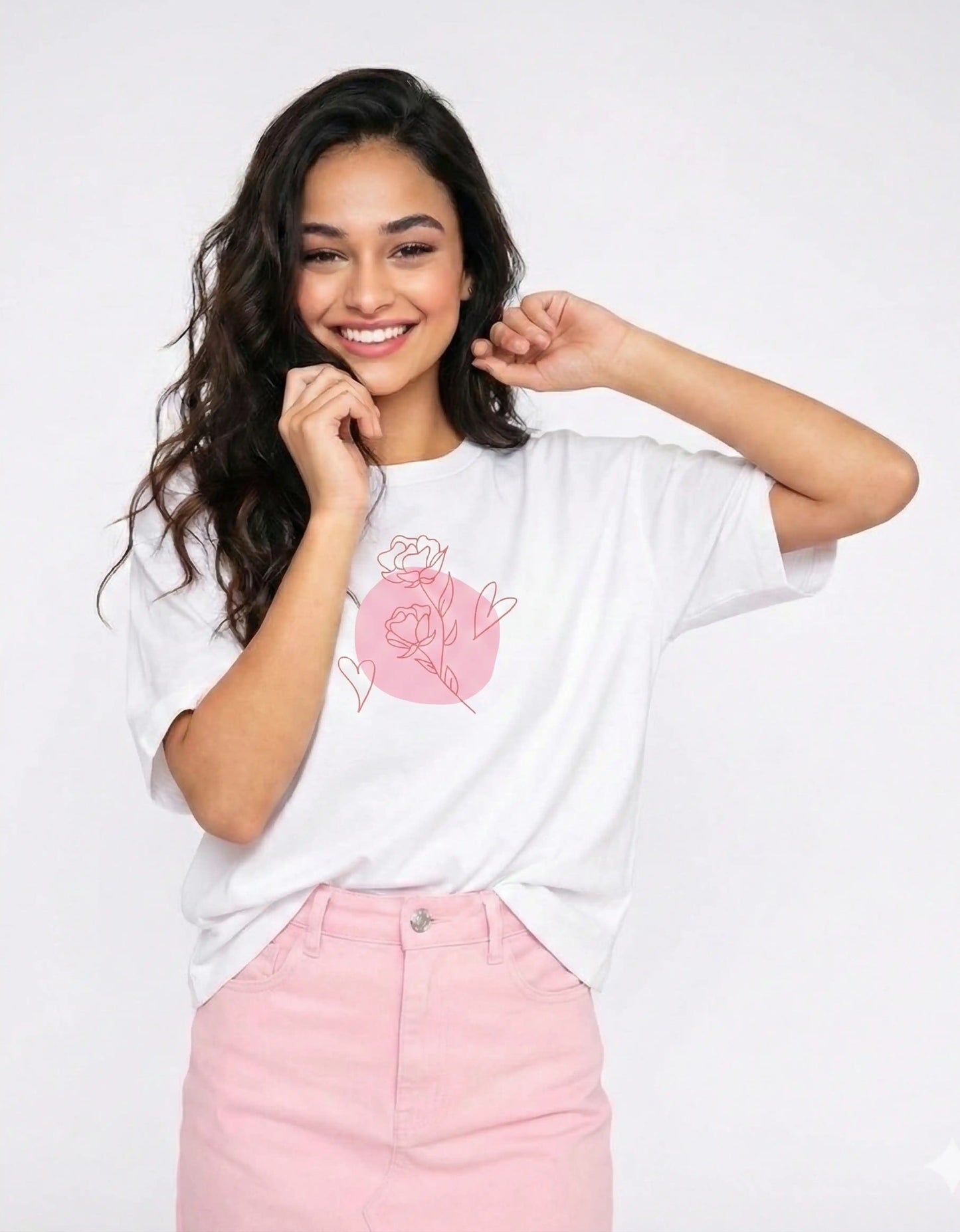 Blush Bloom – Valentine’s Edition Oversized T-Shirt